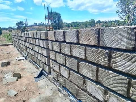 Perimeter wall under construction